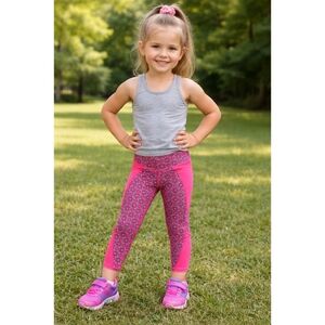 3/25 GAPfit  Pink and Red Floral gym  Leggings